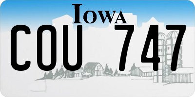 IA license plate COU747