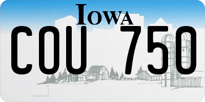IA license plate COU750