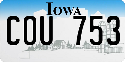 IA license plate COU753