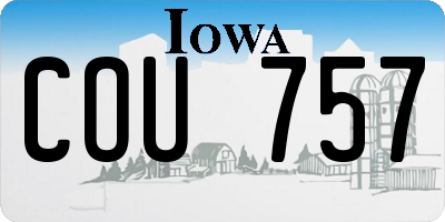 IA license plate COU757