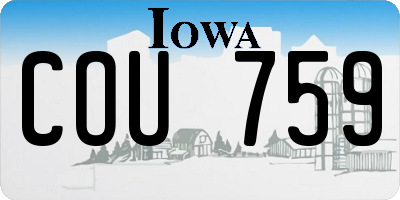 IA license plate COU759