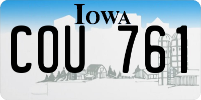 IA license plate COU761