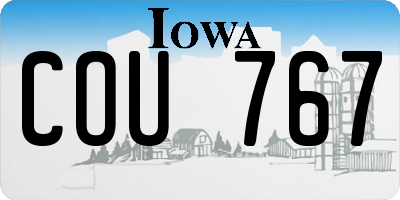 IA license plate COU767