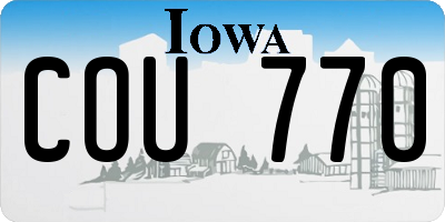 IA license plate COU770