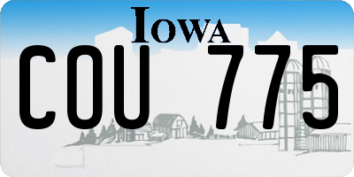 IA license plate COU775