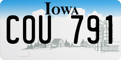 IA license plate COU791