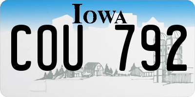 IA license plate COU792