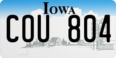 IA license plate COU804