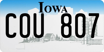 IA license plate COU807