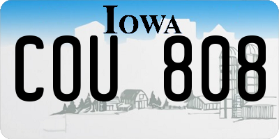 IA license plate COU808