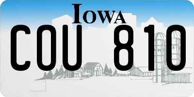 IA license plate COU810