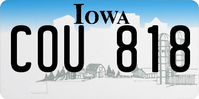 IA license plate COU818