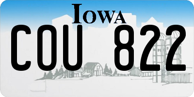IA license plate COU822
