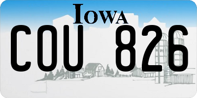 IA license plate COU826