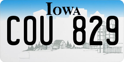 IA license plate COU829