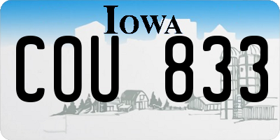 IA license plate COU833
