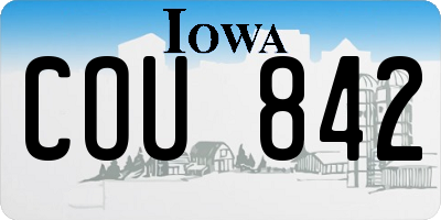IA license plate COU842