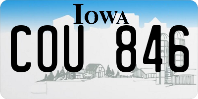 IA license plate COU846