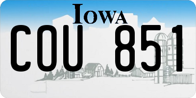 IA license plate COU851