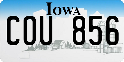 IA license plate COU856