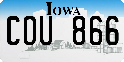 IA license plate COU866