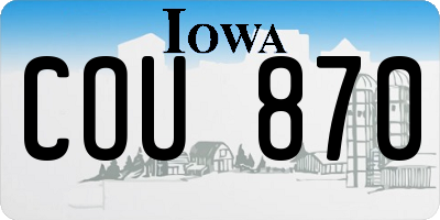IA license plate COU870