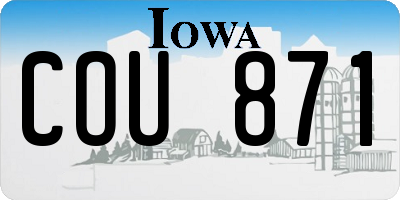IA license plate COU871