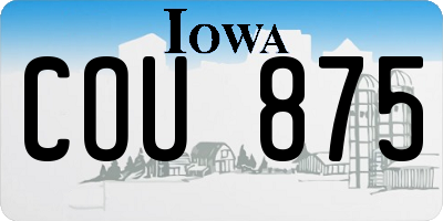 IA license plate COU875
