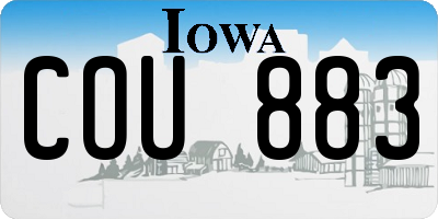 IA license plate COU883
