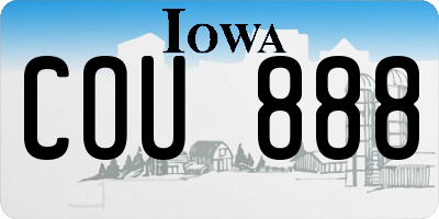 IA license plate COU888
