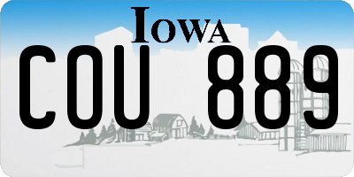IA license plate COU889