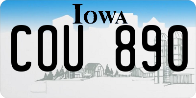 IA license plate COU890