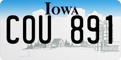 IA license plate COU891
