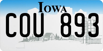 IA license plate COU893