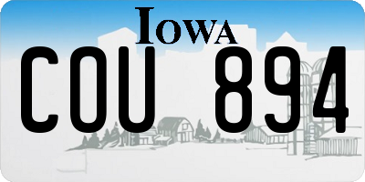 IA license plate COU894