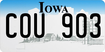 IA license plate COU903