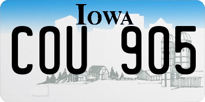 IA license plate COU905