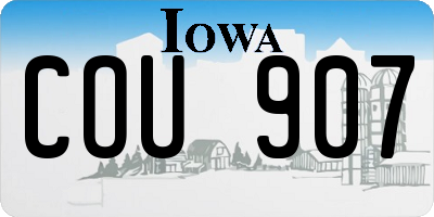IA license plate COU907