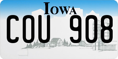 IA license plate COU908