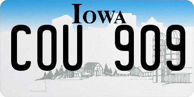IA license plate COU909