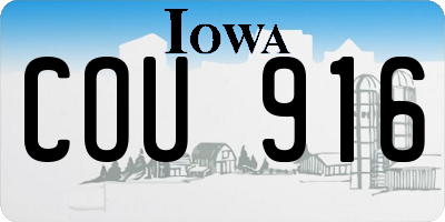 IA license plate COU916