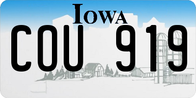 IA license plate COU919