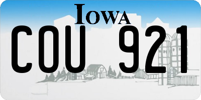 IA license plate COU921