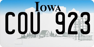 IA license plate COU923