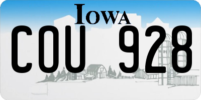 IA license plate COU928