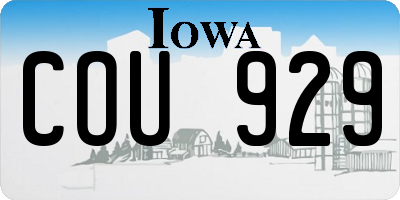 IA license plate COU929