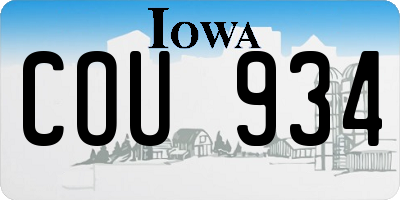 IA license plate COU934
