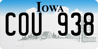 IA license plate COU938