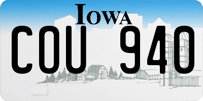 IA license plate COU940