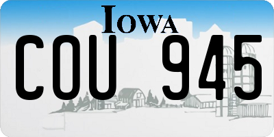 IA license plate COU945